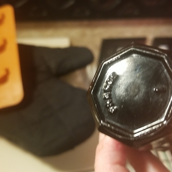 VTG 80s FRENCH OCTAGONAL BLACK GLASS S&P SHAKERS - Picture 4 of 8